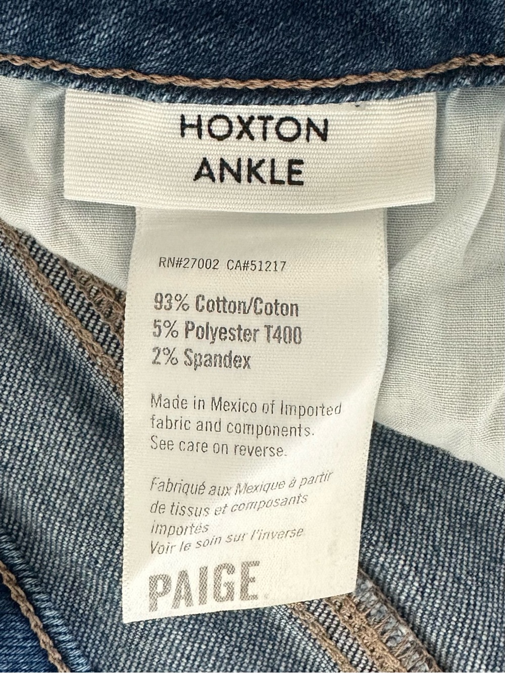 PAIGE Hoxton Ankle Ragged Frayed Hem Skinny Jeans Medium Wash Women's | Size 31 - Picture 14 of 15